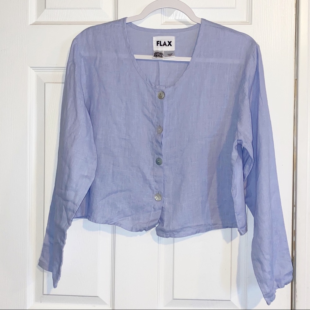 Flax boho button top